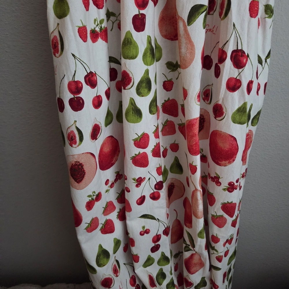 Lisa Says Gah Topanga Puff Sleeve Midi Dress in Fruit Print size S NWT - Picture 9 of 10